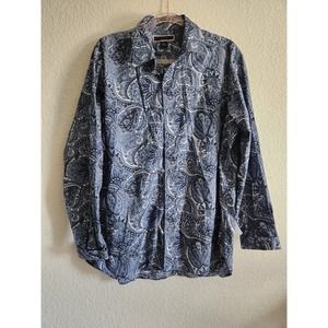 Michael Kors Men's Paisley Button Up Long Sleeve Shirt XL